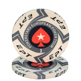 New EPT Ceramic Texas Poker Chips Professional Casino Pokerstars European Poker Tour Poker Chips Set 10pcs/Lot