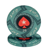 New EPT Ceramic Texas Poker Chips Professional Casino Pokerstars European Poker Tour Poker Chips Set 10pcs/Lot