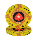 New EPT Ceramic Texas Poker Chips Professional Casino Pokerstars European Poker Tour Poker Chips Set 10pcs/Lot