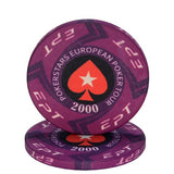 New EPT Ceramic Texas Poker Chips Professional Casino Pokerstars European Poker Tour Poker Chips Set 10pcs/Lot