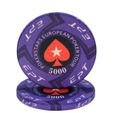 New EPT Ceramic Texas Poker Chips Professional Casino Pokerstars European Poker Tour Poker Chips Set 10pcs/Lot