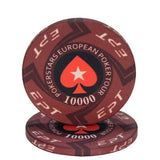 New EPT Ceramic Texas Poker Chips Professional Casino Pokerstars European Poker Tour Poker Chips Set 10pcs/Lot